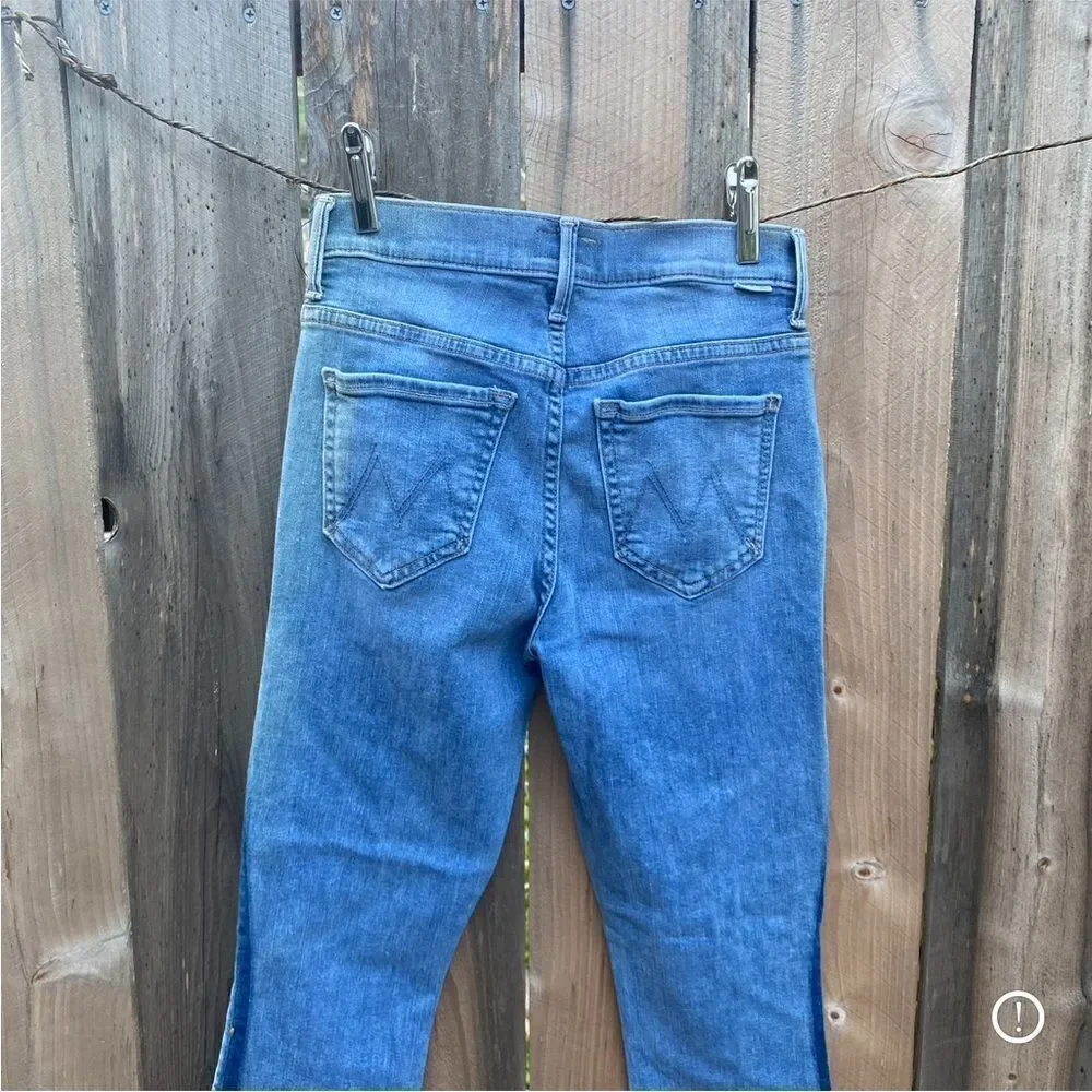Mother stunner zip ankle step fray skinny jeans size 24
